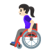 👩🏻‍🦽 woman in manual wheelchair: light skin tone display on Google